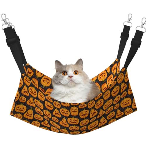 TTIGLHOH Halloween-Kürbis-Muster, Haustier-Hängematte für Katzen, Frettchen, weiches Bett, geeignet für Haustiere, Meerschweinchen, Hamster, Kätzchen TTIGLHOH Halloween-Kürbis-Muster, Haustier-Hängematte für Katzen, Frettchen, weiches Bett, geeignet für Haustiere, Meerschweinchen, Hamster, Kätzchen von TTIGLHOH
