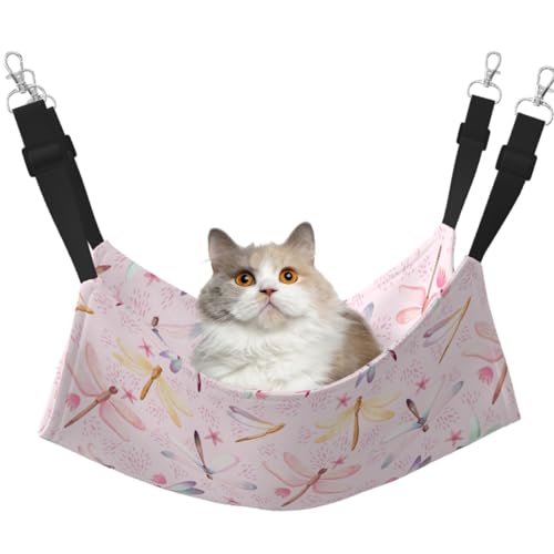 TTIGLHOH Handbemalte Libellen-Haustier-Hängematte für Katzen, Frettchen, weiches Bett, geeignet für Haustiere, Meerschweinchen, Hamster, Kätzchen von TTIGLHOH