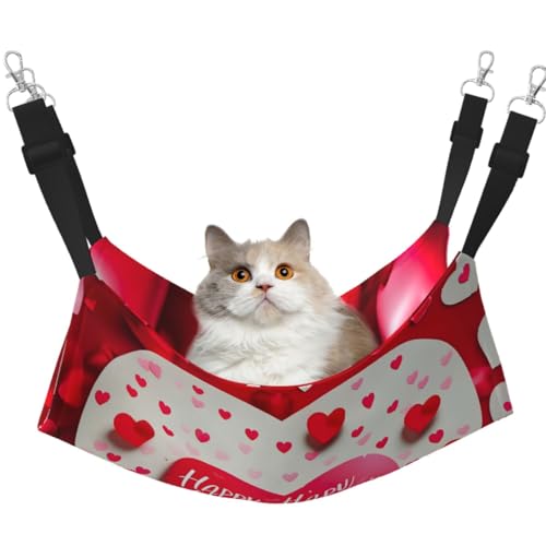 TTIGLHOH Happy Valentine'S Day Haustier-Hängematte für Katzen, Frettchen, weiches Bett, geeignet für Haustiere, Meerschweinchen, Hamster, Kätzchen TTIGLHOH Happy Valentine'S Day Haustier-Hängematte für Katzen, Frettchen, weiches Bett, geeignet für Haustiere, Meerschweinchen, Hamster, Kätzchen von TTIGLHOH