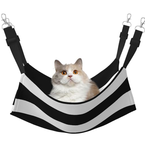 TTIGLHOH Haustier-Hängematte für Katzen, Frettchen, weiches Bett, geeignet für Haustiere, Meerschweinchen, Hamster, Kätzchen, Schwarz / Weiß TTIGLHOH Haustier-Hängematte für Katzen, Frettchen, weiches Bett, geeignet für Haustiere, Meerschweinchen, Hamster, Kätzchen, Schwarz / Weiß von TTIGLHOH