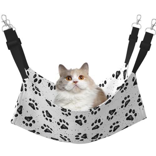 TTIGLHOH Haustier-Hängematte mit Pfotenmuster, für Katzen, Frettchen, weiches Bett, geeignet für Haustiere, Meerschweinchen, Hamster, Kätzchen TTIGLHOH Haustier-Hängematte mit Pfotenmuster, für Katzen, Frettchen, weiches Bett, geeignet für Haustiere, Meerschweinchen, Hamster, Kätzchen von TTIGLHOH