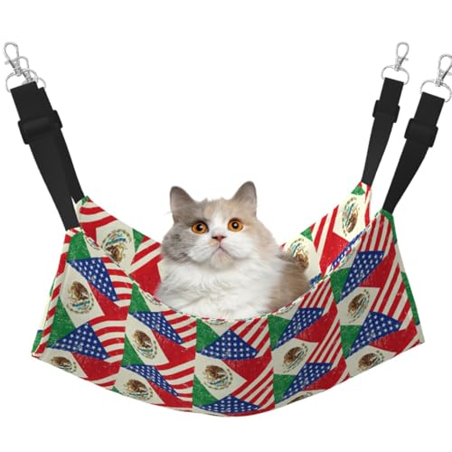 TTIGLHOH Haustier-Hängematte mit mexikanischer amerikanischer Flagge, für Katzen, Frettchen, weiches Bett, geeignet für Haustiere, Meerschweinchen, Hamster, Kätzchen TTIGLHOH Haustier-Hängematte mit mexikanischer amerikanischer Flagge, für Katzen, Frettchen, weiches Bett, geeignet für Haustiere, Meerschweinchen, Hamster, Kätzchen von TTIGLHOH