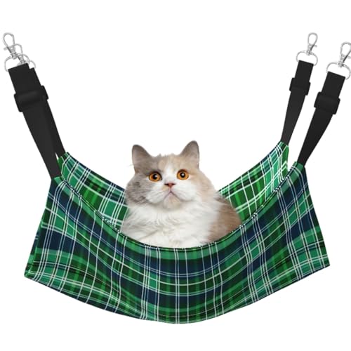TTIGLHOH Haustier-Hängematte mit schottischem Schottenkaro, für Katzen, Frettchen, weiches Bett, geeignet für Haustiere, Meerschweinchen, Hamster, Kätzchen, Blau und Grün TTIGLHOH Haustier-Hängematte mit schottischem Schottenkaro, für Katzen, Frettchen, weiches Bett, geeignet für Haustiere, Meerschweinchen, Hamster, Kätzchen, Blau und Grün von TTIGLHOH