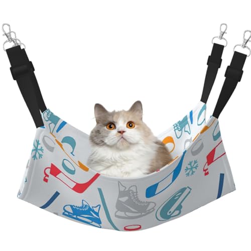 TTIGLHOH Hockey Elements kreative gemusterte Haustier-Hängematte für Katzen, Frettchen, weiches Bett, geeignet für Haustiere, Meerschweinchen, Hamster, Kätzchen TTIGLHOH Hockey Elements kreative gemusterte Haustier-Hängematte für Katzen, Frettchen, weiches Bett, geeignet für Haustiere, Meerschweinchen, Hamster, Kätzchen von TTIGLHOH