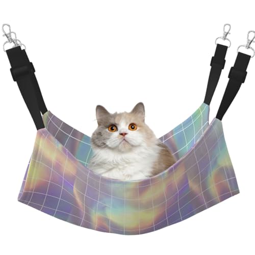 TTIGLHOH Reflektierende quadratische Haustier-Hängematte für Katzen, Frettchen, weiches Bett, geeignet für Haustiere, Meerschweinchen, Hamster, Kätzchen TTIGLHOH Reflektierende quadratische Haustier-Hängematte für Katzen, Frettchen, weiches Bett, geeignet für Haustiere, Meerschweinchen, Hamster, Kätzchen von TTIGLHOH