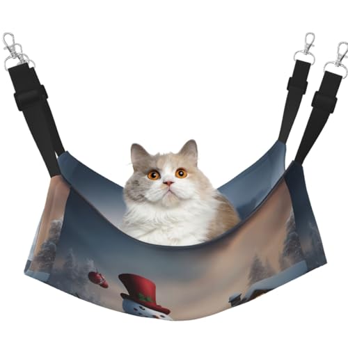 TTIGLHOH Weihnachtliche Schneemann-Hängematte für Katzen, Frettchen, weiches Bett, geeignet für Haustiere, Meerschweinchen, Hamster, Kätzchen TTIGLHOH Weihnachtliche Schneemann-Hängematte für Katzen, Frettchen, weiches Bett, geeignet für Haustiere, Meerschweinchen, Hamster, Kätzchen von TTIGLHOH