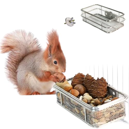 Eichhörnchen Futternapf Becher, Abnehmbar - Leicht zu Reinigen Edelstahl Futternäpfe Hängende Schüssel mit Klemmhalter Käfig Stall Feeder für Eichhörnchen Frettchen Kaninchen Kleintier von TTMIMIK