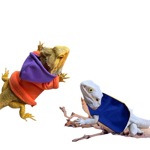 Kapuzenpullover und T-Shirt mit Bartagamen, handgefertigt, verstellbar, Baumwolle, Reptilienjacke, Hemd für Kleintier-Kostüm, Bekleidung für Eidechse, Bartagame, Meerschweinchen, Orange, 2 Stück Kapuzenpullover und T-Shirt mit Bartagamen, handgefertigt, verstellbar, Baumwolle, Reptilienjacke, Hemd für Kleintier-Kostüm, Bekleidung für Eidechse, Bartagame, Meerschweinchen, Orange, 2 Stück von TTMIMIK