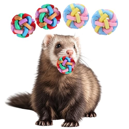 TTMIMIK Frettchen-Spielzeug, Bälle, Gummi-Kauspielzeug mit integrierter Glocke, hilft bei Trennung, Angst und Langeweile, Schleifen, Wackelball, interaktives Klangspielzeug für Innenbereich, TTMIMIK Frettchen-Spielzeug, Bälle, Gummi-Kauspielzeug mit integrierter Glocke, hilft bei Trennung, Angst und Langeweile, Schleifen, Wackelball, interaktives Klangspielzeug für Innenbereich, von TTMIMIK