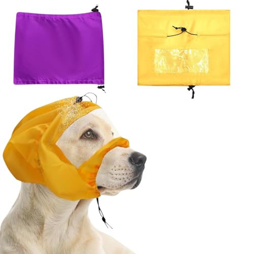 TTMIMIK Verstellbare Hunde-Duschhaube, Augen- und Ohrenschutz, Badekappe, Hundeohren, Stirnband, Regenhut, Hundeohrenschutz, Gelb + Lila, 2 Stück TTMIMIK Verstellbare Hunde-Duschhaube, Augen- und Ohrenschutz, Badekappe, Hundeohren, Stirnband, Regenhut, Hundeohrenschutz, Gelb + Lila, 2 Stück von TTMIMIK