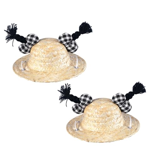 TTTLLNN Sonnenhut für Haustiere, Strohhut, 2 Stück, verstellbarer Halsriemen, für Cosplay, Kostüm, Fotohut, Picknicks, sonnenfester Hut TTTLLNN Sonnenhut für Haustiere, Strohhut, 2 Stück, verstellbarer Halsriemen, für Cosplay, Kostüm, Fotohut, Picknicks, sonnenfester Hut von TTTLLNN