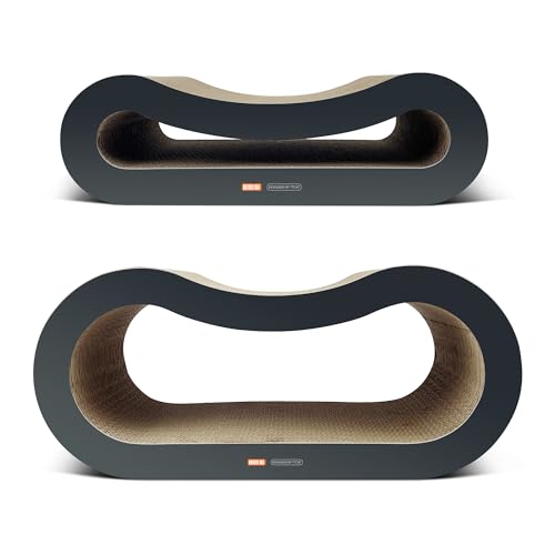 TTCAT Katzenkratzmatte, 2 in 1 Wellpappe Katzenkratzlounge für Indoor-Katzen, langlebiges Katzenkratzbrett Wendbar mit Katzenminze für Möbelschutz von TTcat