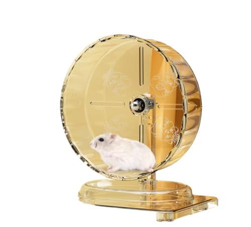 Hamster-Trainingsräder, leises Spinner, Laufrad, transparentes Joggingspielzeug für kleine Haustiere, Rennmäuse, Igel, Zwerghamster mit verstellbarem Ständer, leises Rad (24 cm) von TTduoyun