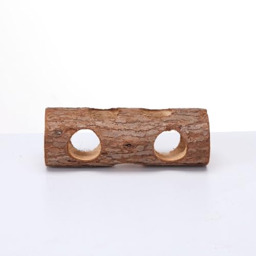 Holz-Tunnelspielzeug für kleine Haustiere, 2 Stück, Hamsterpfeifen für Mäuse, Vögel, Frettchen, exquisite Handwerkskunst, langlebiges Holzspielzeug für Haustiere von TTduoyun