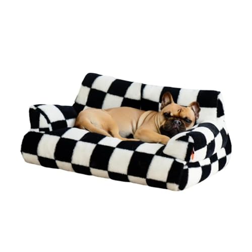 TTduoyun Stilvolles, flauschiges Katzen-/Hundebett, 66 x 48 cm, rutschfeste Unterseite, weiches Haustier-Sofa für Innenkatzen, kleine Hunde, Schachbrett-Design, bequemes Couchbett TTduoyun Stilvolles, flauschiges Katzen-/Hundebett, 66 x 48 cm, rutschfeste Unterseite, weiches Haustier-Sofa für Innenkatzen, kleine Hunde, Schachbrett-Design, bequemes Couchbett von TTduoyun