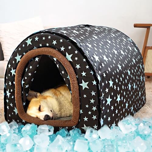 TU'ERYE Hundehütte für große Hunde mit selbstkühlendem Kissen, Größe XL von TU'ERYE