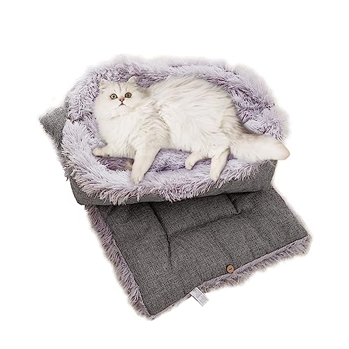 TUAKIMCE Katzenbetten für mittelgroße Katzen und Hunde, Funktion, 2-in-1, Plüsch, weiche Decke und Katzenbetten für Indoor-Katzen, warm, flauschig, Haustiermatte, Kätzchenbett, waschbar (Hellgrau) TUAKIMCE Katzenbetten für mittelgroße Katzen und Hunde, Funktion, 2-in-1, Plüsch, weiche Decke und Katzenbetten für Indoor-Katzen, warm, flauschig, Haustiermatte, Kätzchenbett, waschbar (Hellgrau) von TUAKIMCE