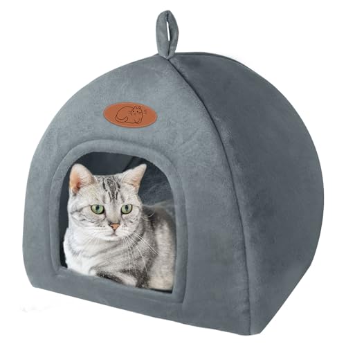 Katzenhöhle Katzenbett Katzen Waschbare Halbgeschlossen Katzenzelt Katzenkorb katzenhäuschen Betten für Katzen,Welpen, Kaninchen und andere Haustiere,dunkelgrau(37x36.5x33cm) Katzenhöhle Katzenbett Katzen Waschbare Halbgeschlossen Katzenzelt Katzenkorb katzenhäuschen Betten für Katzen,Welpen, Kaninchen und andere Haustiere,dunkelgrau(37x36.5x33cm) von TUAKIMCE