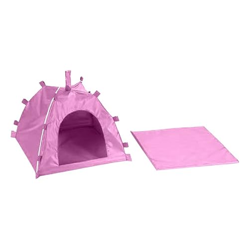 Faltbares Haustierzelt für Katzen im Freien mit Vier Ecken, universell, für alle Jahreszeiten, abnehmbares und waschbares Katzen- und Hundezelt, Haustiernest Hunde Kuschelhöhle (Pink, One Size) von TUDUZ