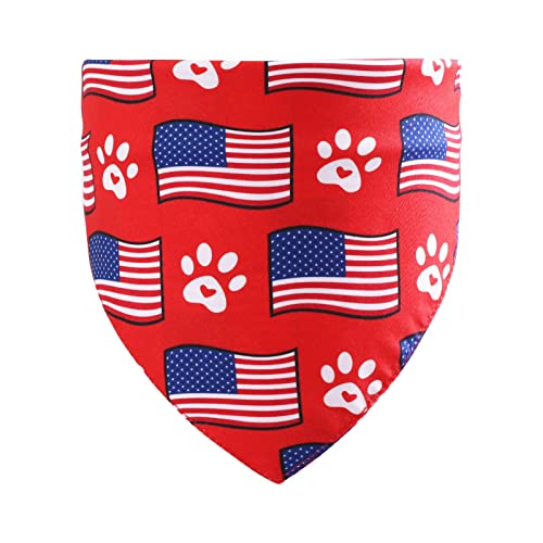Haustierschal, dreieckiger Schal mit amerikanischer Flagge, Schal zum Tag der Unabhängigkeit von Hund und Katze Leine Doppelsicherung von TUDUZ