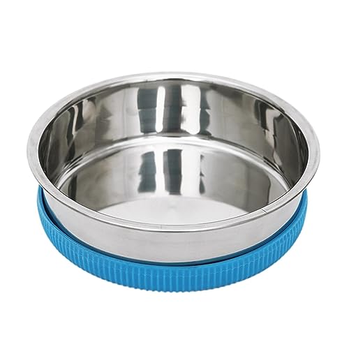 Katzennäpfe aus Edelstahl für Futter und Wasser, Whisker, Flache, rutschfeste Katzennäpfe, Teller für kleine Hunde, Welpen und Katzen Salatschüssel Mit Deckel (Silver, One Size) von TUDUZ