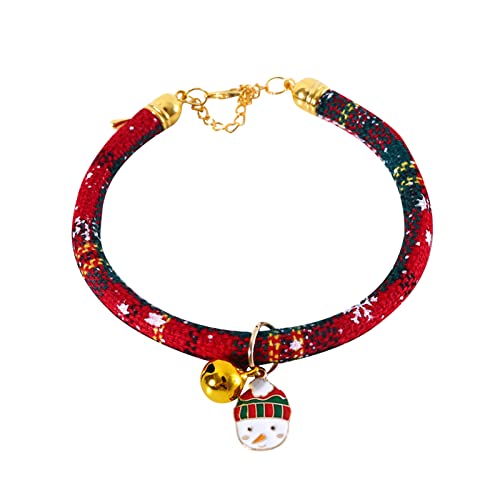 Plaid Schneeflocke Namenskarte Frohe Weihnachten Strumpf Anhänger Glocke Haustier Katze Hund Tuch Halskette Halsband Halsband Eng von TUDUZ