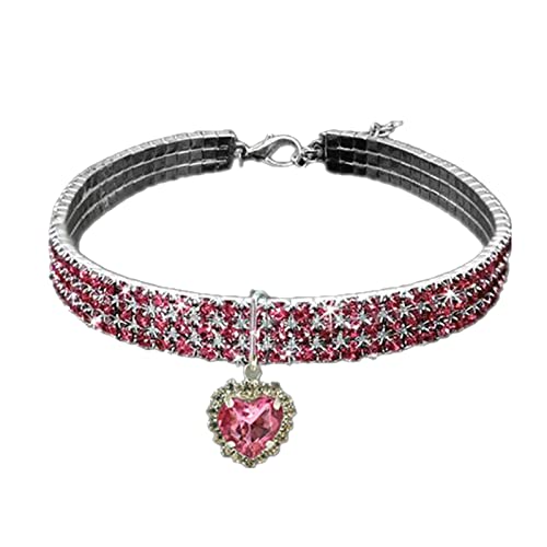 Strass Strass Stretch Halsband Haustierzubehör Katze und Hund Halskette DREI Reihen Liebesanhänger Stromschlag Halsband Strass Strass Stretch Halsband Haustierzubehör Katze und Hund Halskette DREI Reihen Liebesanhänger Stromschlag Halsband von TUDUZ