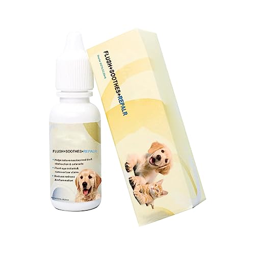 TUDUZ 20 ml, Augentropfen für Haustiere gegen Tränenflecken und Augenausfluss bei Hunden und Katzen Hundeplatz Zubehör (Yellow, One Size) von TUDUZ