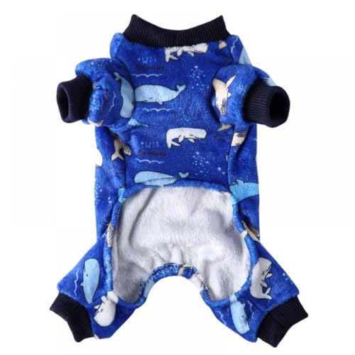 TUDUZ Haustier-Pyjama aus weichem Flanell, Nachtwäsche für kleine Hunde, warme Kleidung, Overall, Kostüme Hundemantel Winter Für Chihuahua (Blue, S) von TUDUZ