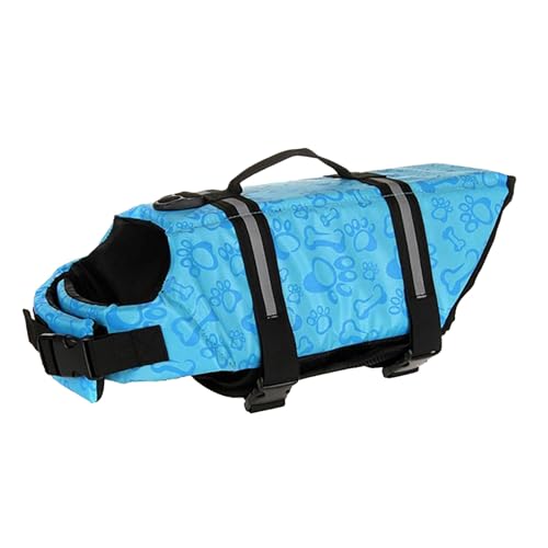 TUDUZ Schwimmweste für Hunde, einfach zu montieren, Verstellbarer Gürtel, Schwimm-Badeanzug für Haustiere mit reflektierenden Streifen für Hunde Hundepulli Mops (Blue, L) von TUDUZ