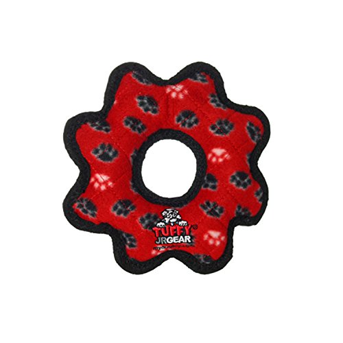 Tuffy T-JR-GR-RP, Ser Gear Ring, rot mit aufgedruckten Pfotenabdrücken von TUFFY