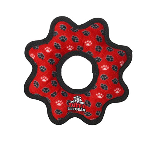 Ultimage Hundespielzeug Gear Ring, Pfotenmuster, rot von TUFFY