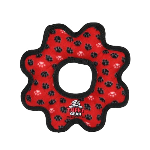 Ultimage Hundespielzeug Gear Ring, Pfotenmuster, rot von TUFFY