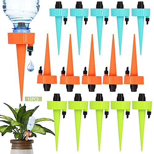 TUIBEIDAMAI Automatische Bewässerung Zimmerpflanzen,Wasserspender Pflanzen mit Einstellbar,15 PCS Pflanzenbewässerung im Urlaub,Automatische Bewässerung von Pflanzen - Blumen - Garten von TUIBEIDAMAI