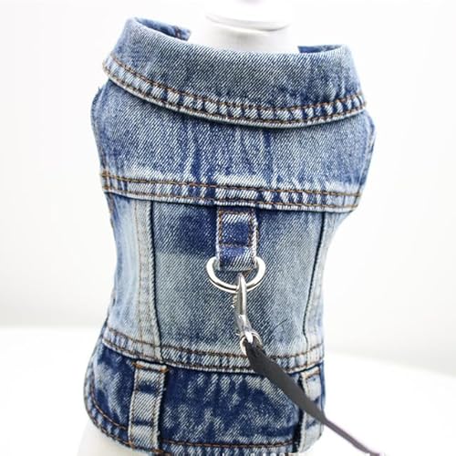TUITA Hunde-Jeansjacke, blaues Welpen-Jeans-T-Shirt, waschbare Haustier-Hundekleidung, Coole Kleidung für kleine mittelgroße Hunde, Cowboy-Weste, Katzen-Kleidung TUITA Hunde-Jeansjacke, blaues Welpen-Jeans-T-Shirt, waschbare Haustier-Hundekleidung, Coole Kleidung für kleine mittelgroße Hunde, Cowboy-Weste, Katzen-Kleidung von inoin