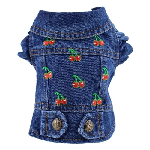 TUITA Hunde-Jeansjacke, blaues Welpen-Jeans-T-Shirt, waschbare Haustier-Hundekleidung, Coole Kleidung für kleine mittelgroße Hunde, Cowboy-Weste, Katzen-Kleidung TUITA Hunde-Jeansjacke, blaues Welpen-Jeans-T-Shirt, waschbare Haustier-Hundekleidung, Coole Kleidung für kleine mittelgroße Hunde, Cowboy-Weste, Katzen-Kleidung von inoin