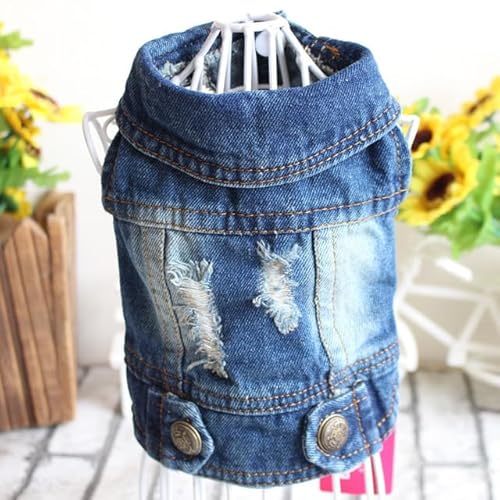 TUITA Hunde-Jeansjacke, blaues Welpen-Jeans-T-Shirt, waschbare Haustier-Hundekleidung, Coole Kleidung für kleine mittelgroße Hunde, Cowboy-Weste, Katzen-Kleidung TUITA Hunde-Jeansjacke, blaues Welpen-Jeans-T-Shirt, waschbare Haustier-Hundekleidung, Coole Kleidung für kleine mittelgroße Hunde, Cowboy-Weste, Katzen-Kleidung von inoin