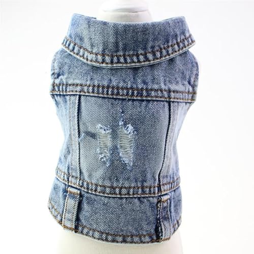 TUITA Hunde-Jeansjacke, blaues Welpen-Jeans-T-Shirt, waschbare Haustier-Hundekleidung, Coole Kleidung für kleine mittelgroße Hunde, Cowboy-Weste, Katzen-Kleidung TUITA Hunde-Jeansjacke, blaues Welpen-Jeans-T-Shirt, waschbare Haustier-Hundekleidung, Coole Kleidung für kleine mittelgroße Hunde, Cowboy-Weste, Katzen-Kleidung von inoin