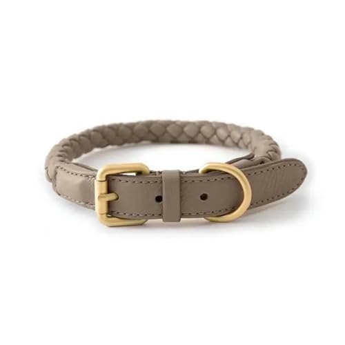 TUITA Set aus Leder-Hundehalsband und Leine, verstellbares PU-Hundehalsband, weiche und langlebige geflochtene Leine für Hunde von TUITA