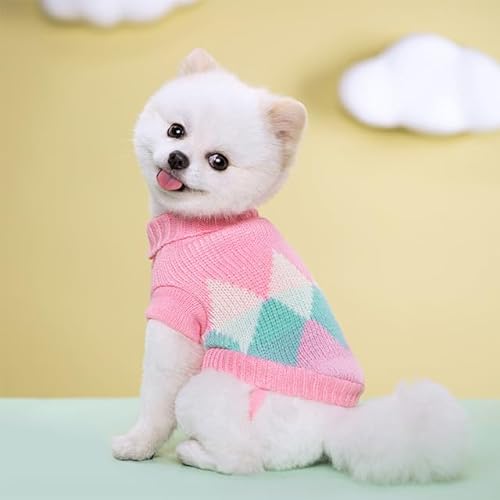 TUITA Welpen-Hundepullover für kleine mittelgroße Hunde und Katzen, warme Winterkleidung für Haustiere, Rollkragenpullover, Chihuahua-Weste, weicher Yorkie-Mantel, Teddy-Jacke von TUITA