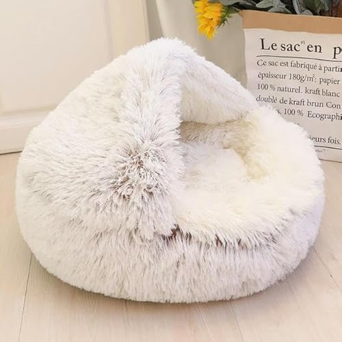 Warmes Hunde- und Katzenbett, rund, lang, Plüsch, Katzenhaus, Höhle, Haustier, Kätzchen, Kissen, Korb, Schlafmatte für Katzen, kleine Hunde, Chihuahua-Nest Warmes Hunde- und Katzenbett, rund, lang, Plüsch, Katzenhaus, Höhle, Haustier, Kätzchen, Kissen, Korb, Schlafmatte für Katzen, kleine Hunde, Chihuahua-Nest von TUITA