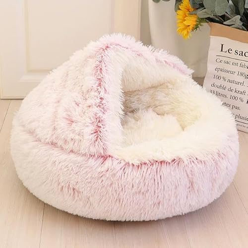Warmes Hunde- und Katzenbett, rund, lang, Plüsch, Katzenhaus, Höhle, Haustier, Kätzchen, Kissen, Korb, Schlafmatte für Katzen, kleine Hunde, Chihuahua-Nest Warmes Hunde- und Katzenbett, rund, lang, Plüsch, Katzenhaus, Höhle, Haustier, Kätzchen, Kissen, Korb, Schlafmatte für Katzen, kleine Hunde, Chihuahua-Nest von TUITA
