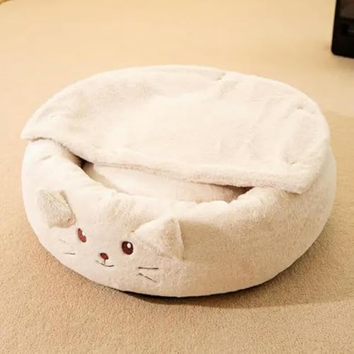 Warmes Katzenbett für Herbst und Winter, halbgeschlossenes Verstecknest mit doppeltem Verwendungszweck, Schlummerhaus für kleine Hunde, Welpenhütte, waschbares Kissen für Haustiere und Katzen Warmes Katzenbett für Herbst und Winter, halbgeschlossenes Verstecknest mit doppeltem Verwendungszweck, Schlummerhaus für kleine Hunde, Welpenhütte, waschbares Kissen für Haustiere und Katzen von TUITA