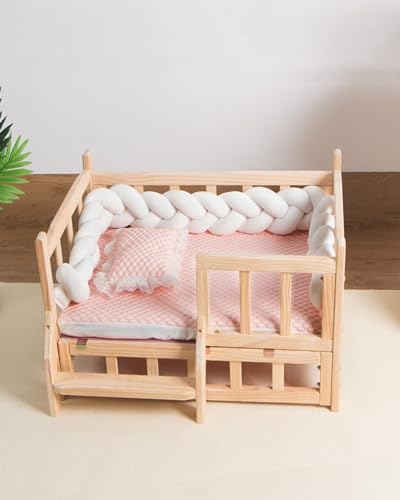 Hundebett Ab Dem Boden Haustier Barsch mit Holzschienen & Schritt, Anti -Allergie -Zwingerbett mit Seiten Rundum, Alle Jahreszeiten X/ XL/ XXL Cat Bettrahmen Hochleistungs ( Color : 1-with Bedding , S Hundebett Ab Dem Boden Haustier Barsch mit Holzschienen & Schritt, Anti -Allergie -Zwingerbett mit Seiten Rundum, Alle Jahreszeiten X/ XL/ XXL Cat Bettrahmen Hochleistungs ( Color : 1-with Bedding , S von TUJOBA