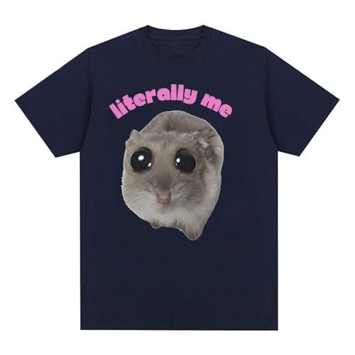 T-Shirt mit Aufschrift "Sad Hamster" – "Literally Me", lustiges Video-T-Shirt mit Aufschrift "Dank Hamster-Shirt, Gastgeschenk & Foto-Requisite, kreative Freizeitkleidung für Partys im Freien T-Shirt mit Aufschrift "Sad Hamster" – "Literally Me", lustiges Video-T-Shirt mit Aufschrift "Dank Hamster-Shirt, Gastgeschenk & Foto-Requisite, kreative Freizeitkleidung für Partys im Freien von TUJOBA