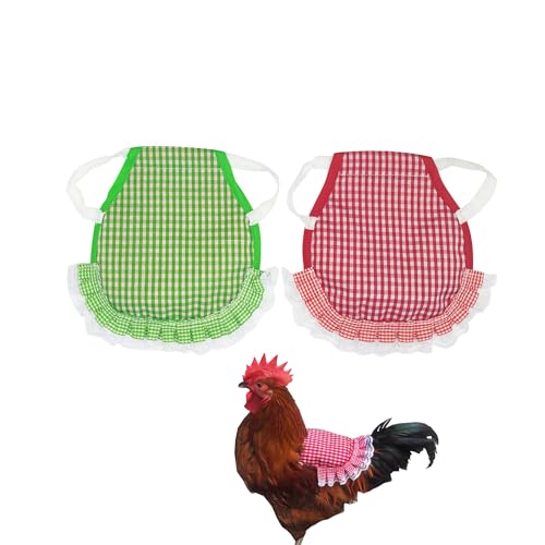 TUKEVA 2 Stück Hühnersattel geflügelschützer Hühnerschürze Hühnersattel Hühner zum Schutz hühnersättel für hühner für Huhn, Henne, Ente Oder Gans Für Geflügel Rücken Und Flügel Schützen(Rot,Grün) von TUKEVA
