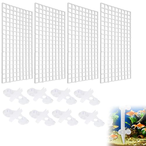 Aquarium Trennwand, Kunststoff Gitter Teiler Tablett, Fisch Tank Isolation Divider, Aquarium Fish Tank Divider, Aquarium Isolation, Trennwand für Aquarien, Aquarium Gitter aus Kunststoff, 4 Stück von TUKNN