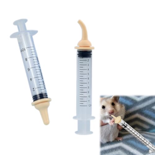Aufzuchtflasche Nippel, Haustier Flaschen Ersatz Nippel, Aufzuchtflasche Katze, Welpenmilch Aufzuchtflasche für Hundewelpen Kitten, Nippel mit Spritzen für Welpen, Mini-Nippel für Haustiere, 2 Stück von TUKNN