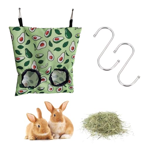 TUKNN Heu Futterbeutel, Kaninchenfutterautomat, Meerschweinchen Heu Feeder Bag, Kaninchen Heutasche, Mit S-Haken,Grün TUKNN Heu Futterbeutel, Kaninchenfutterautomat, Meerschweinchen Heu Feeder Bag, Kaninchen Heutasche, Mit S-Haken,Grün von TUKNN