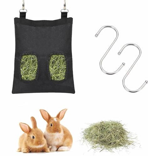 Heu Futterbeutel, Heu-Feeder-Aufbewahrung, Kaninchenfutterautomat, Heu Futtersack Kaninchen Futtersack, Meerschweinchen Heu Feeder Bag, Kaninchen Heutasche, Kaninchenheufutterbeutel, Mit S-Haken Heu Futterbeutel, Heu-Feeder-Aufbewahrung, Kaninchenfutterautomat, Heu Futtersack Kaninchen Futtersack, Meerschweinchen Heu Feeder Bag, Kaninchen Heutasche, Kaninchenheufutterbeutel, Mit S-Haken von TUKNN